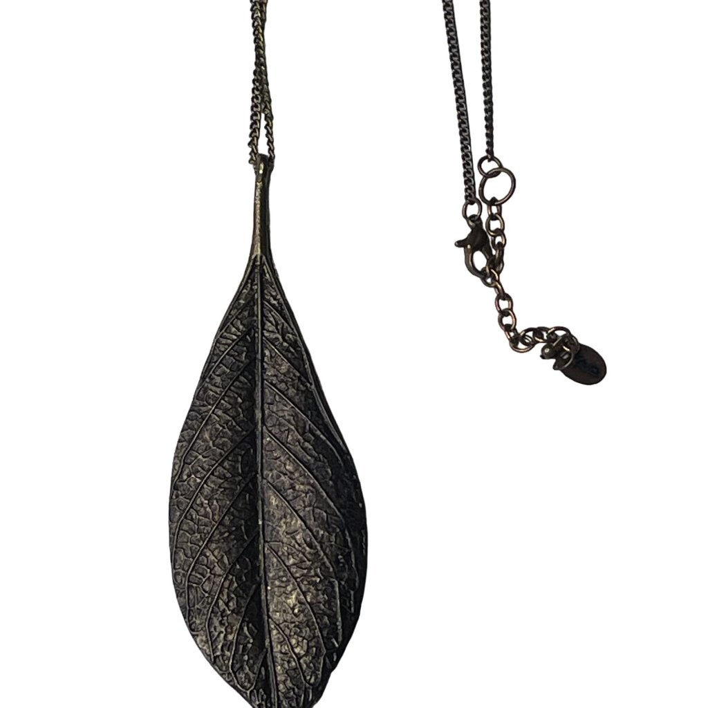 Zad Bronze Leaf Pendant Necklace With Chain Lobster Clasp Retro U 24$